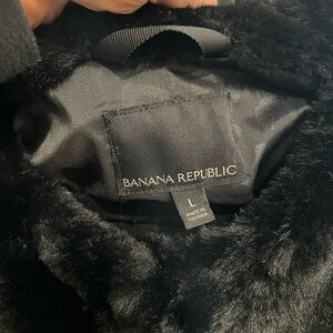 Banana Republic Black Fur Coat